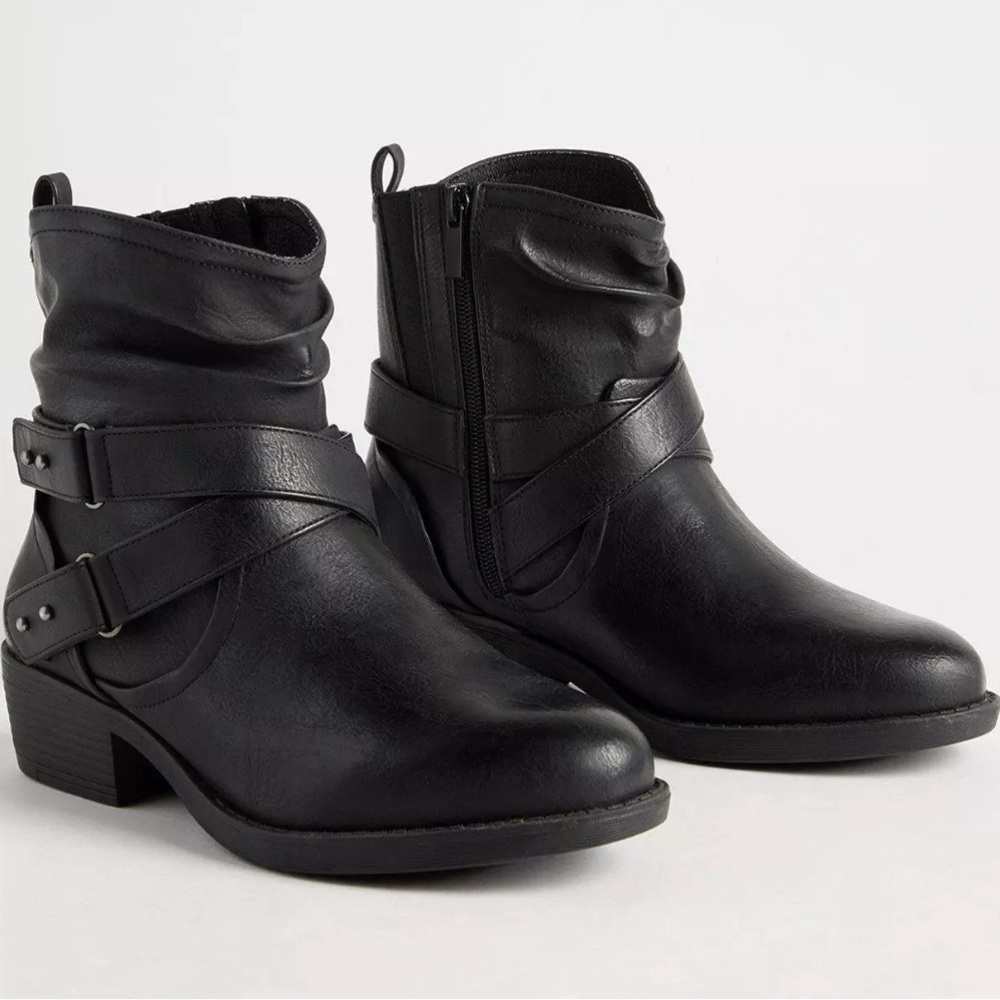 NEW Torrid Slouch Buckle Moto Bootie